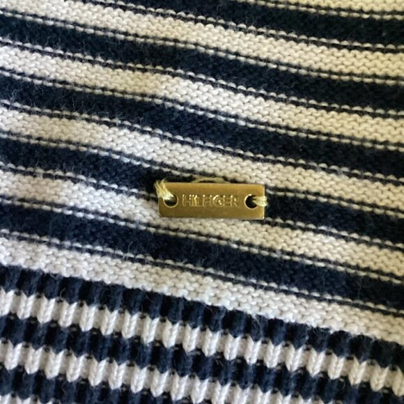 Tommy Hilfiger Striped V-Neck Pullover Sweater Sz XXL Navy/White 140R - Picture 8 of 12
